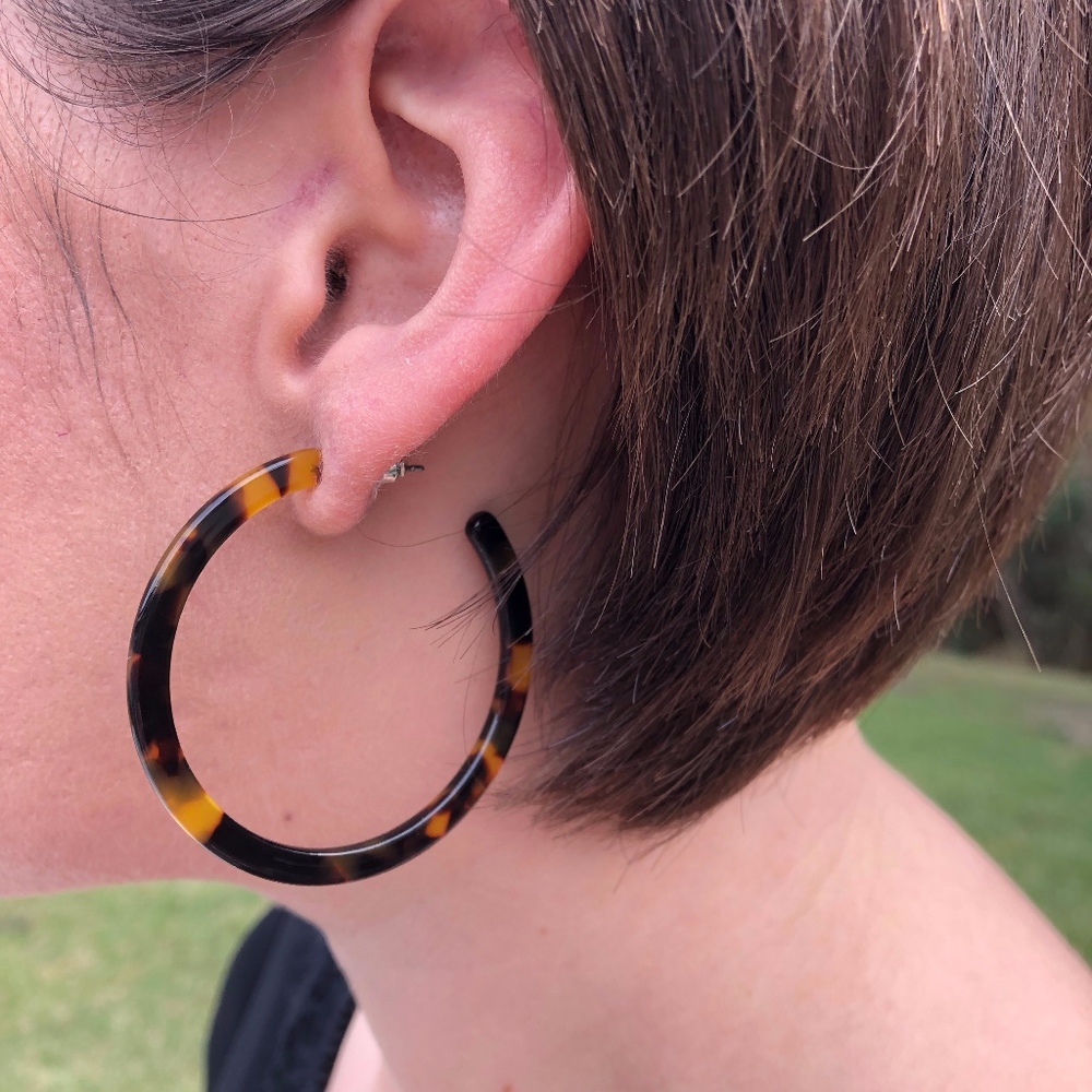 Tortoise Shell Hoop Earrings NWT